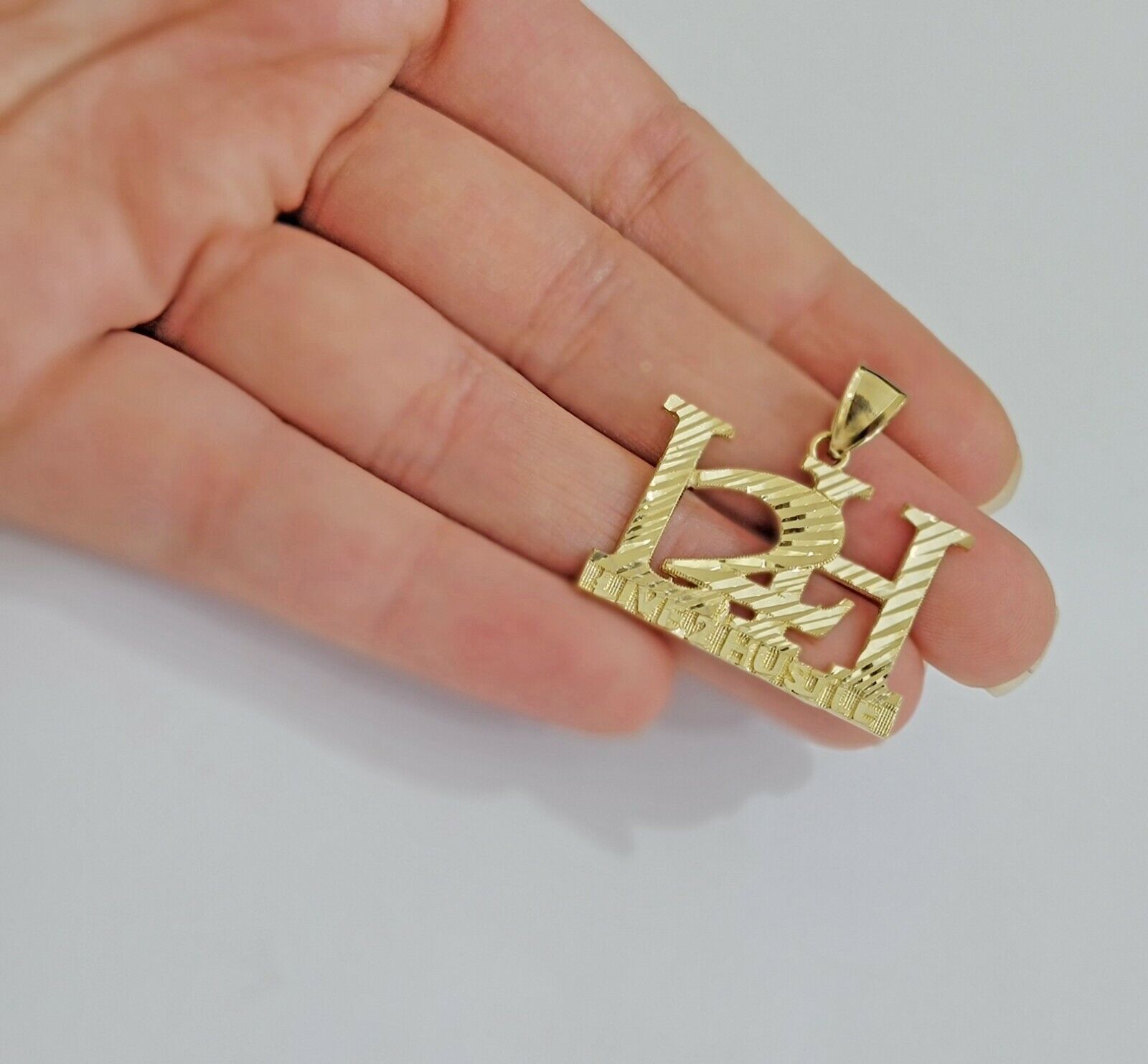 Real 10k Yellow gold charm Pendant LIVE TO HUSTLE 10kt gold