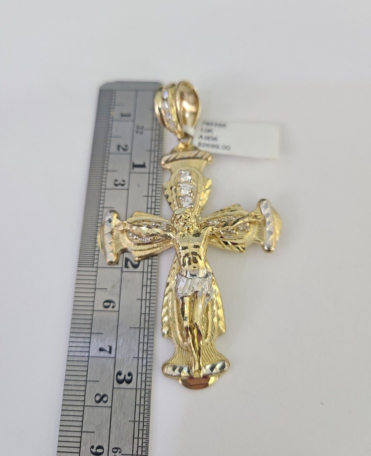 10k Solid Rope Chain Jesus Cross Charm Set 4mm 20"-28" Necklace Gold Yellow