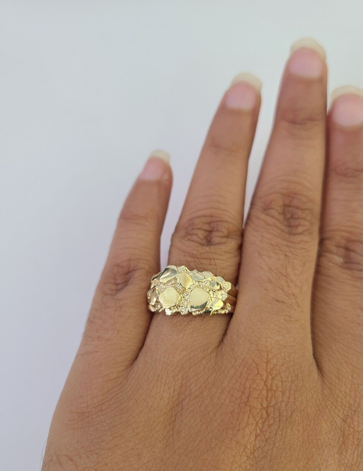 Real 10k Nugget Ring Yellow Gold Casual Ring 10kt Genuine All Sizes