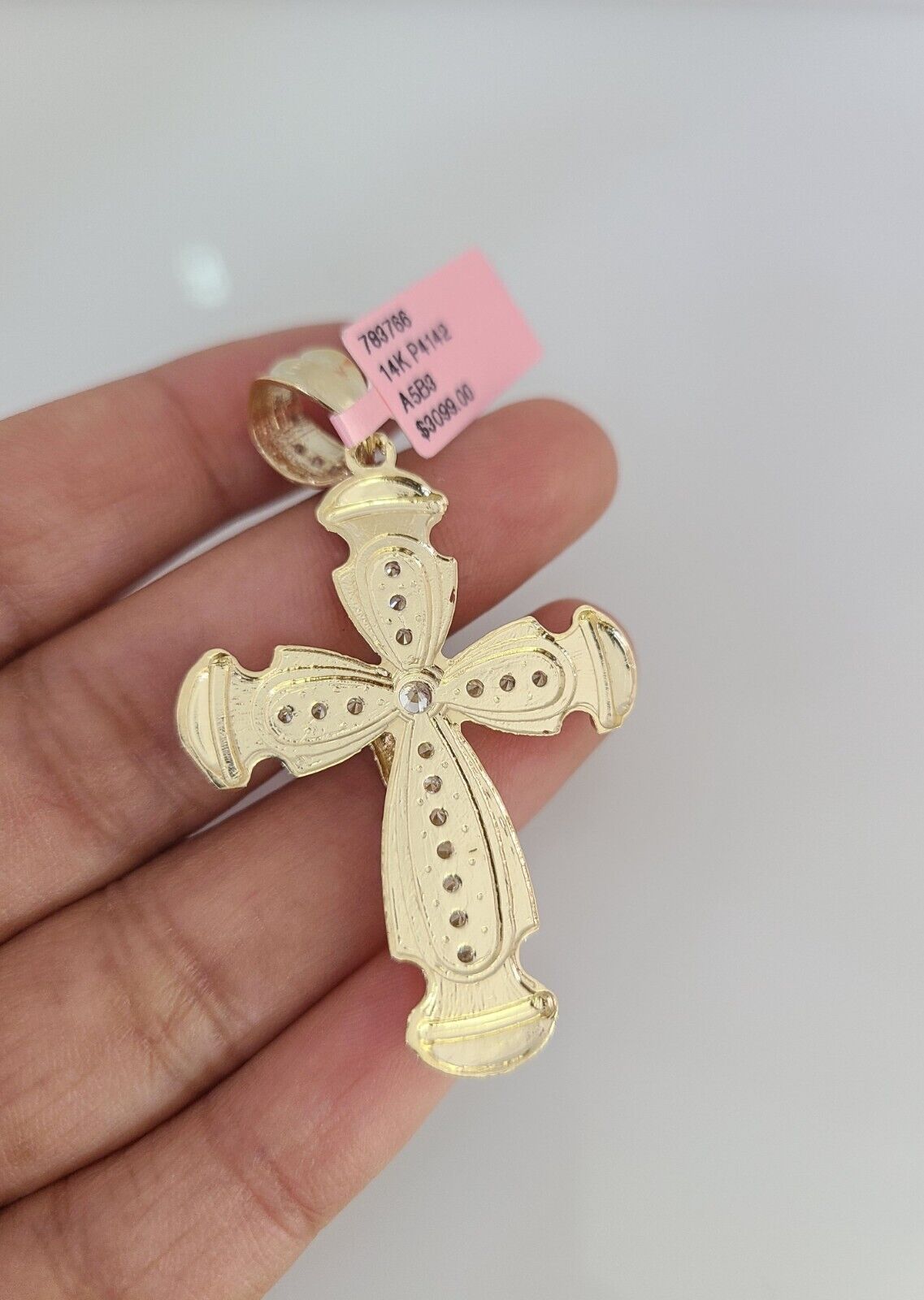 14k Gold Rope Chain Necklace Set 6mm Jesus Cross Charm Pendant 18"-28" inch