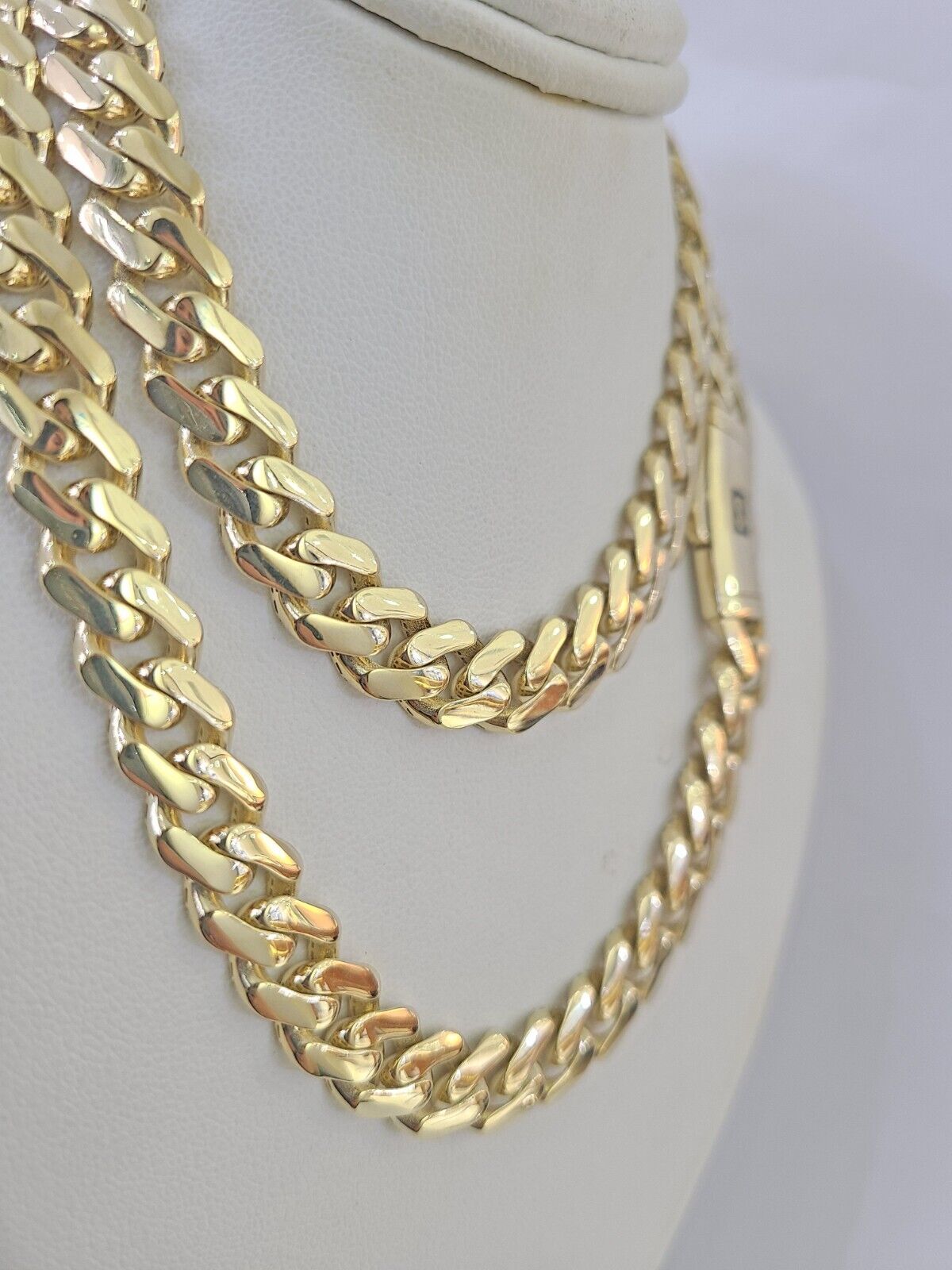 Real 10K Royal Monaco Chain Box Clasp 9mm Gold Necklace 10Kt 24" Genuine