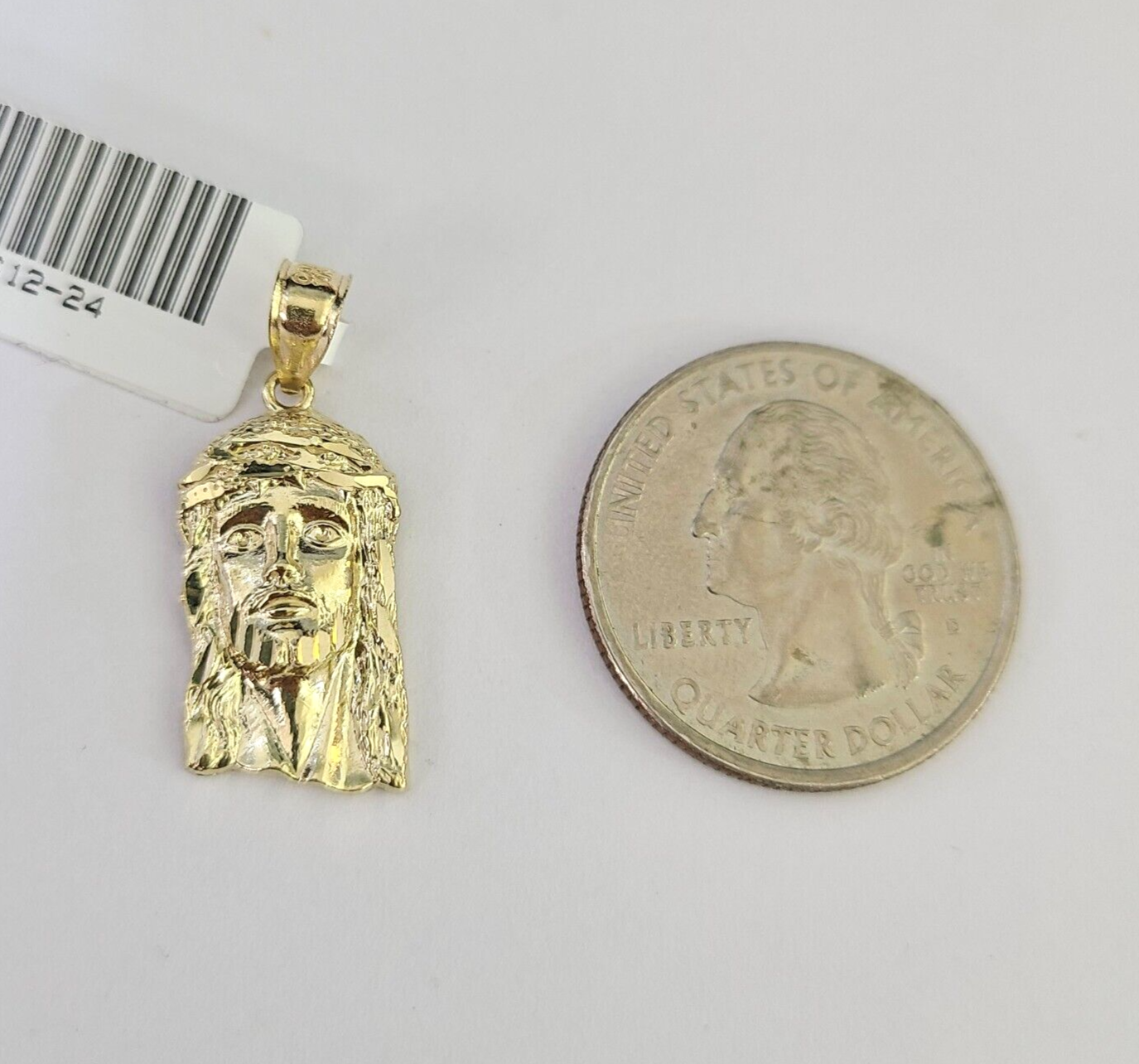 10k Solid Rope Chain 2mm Jesus Head Pendant Charm Necklace SET 18-22 in Ladies