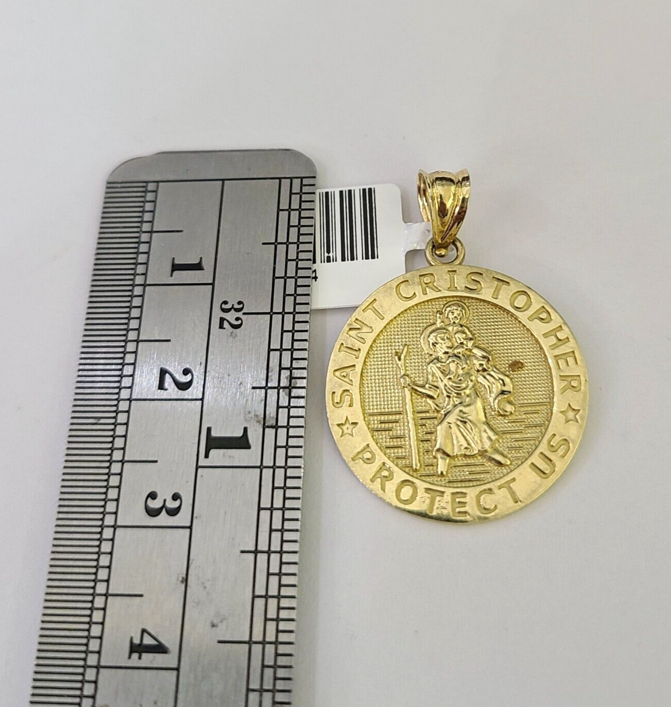 10k Solid Rope Chain 2mm Saint Cristopher Pendant Necklace SET 18-22 in Ladies