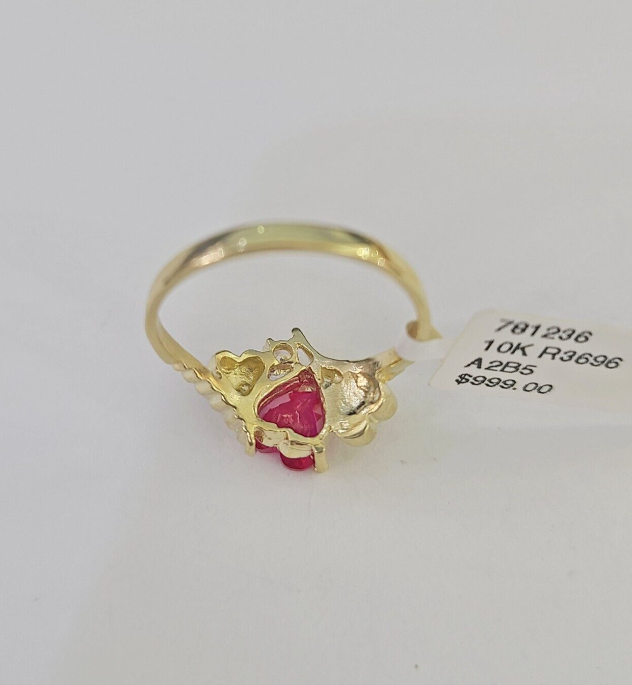 Real 10k Yellow Gold Hearts Ring Wedding Engagement Casual 10Kt Genuine All Sizes