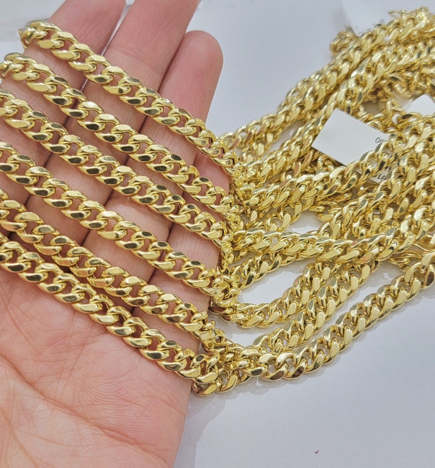 Real 14k Gold Necklace Miami Cuban Link chain 6mm 18" - 28 Inch Strong, 14kt Men