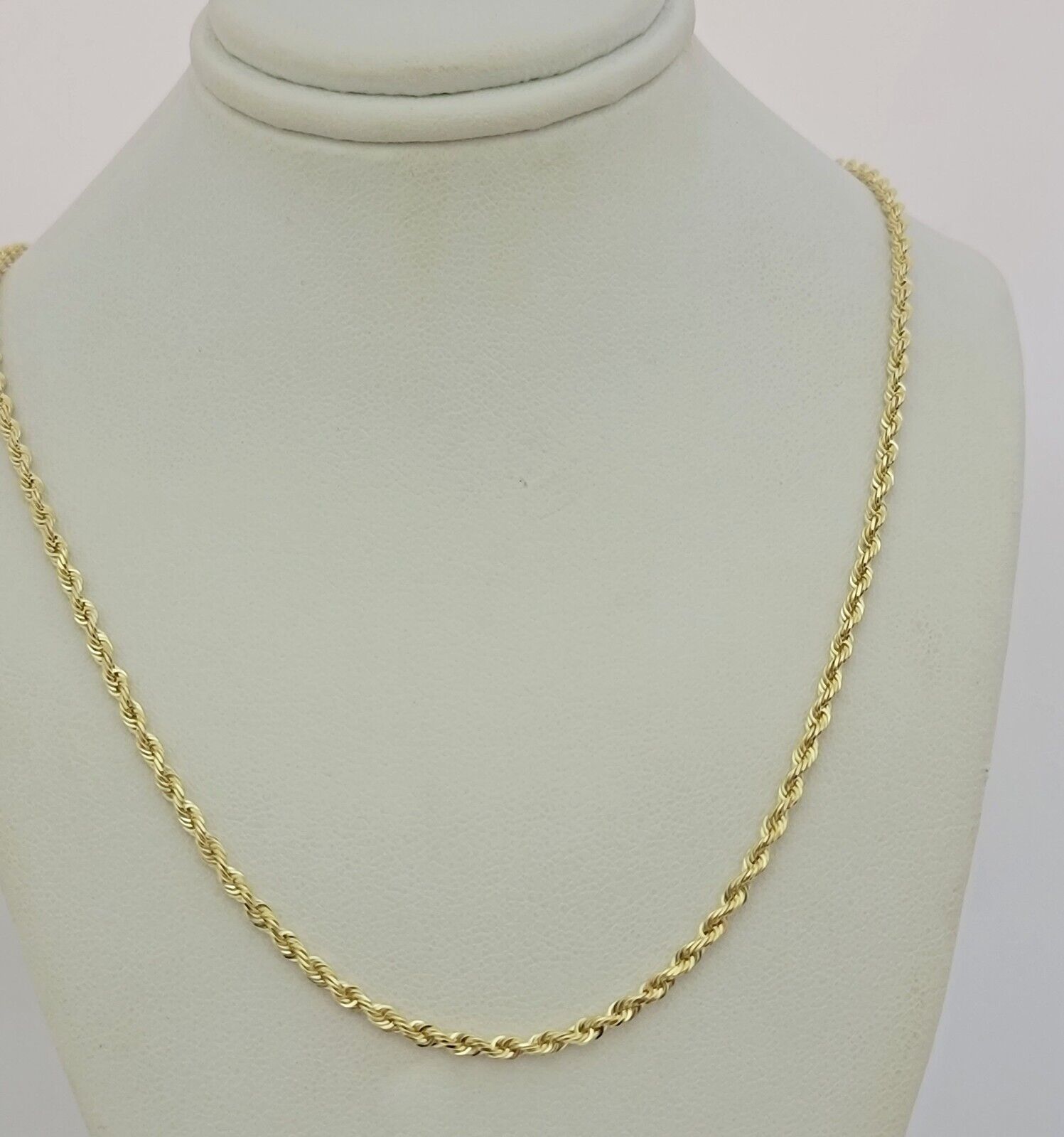Real 10k Gold Chain Necklace Rope 22 Inch 2.5mm Diamond Cut Solid 10kt Men Women
