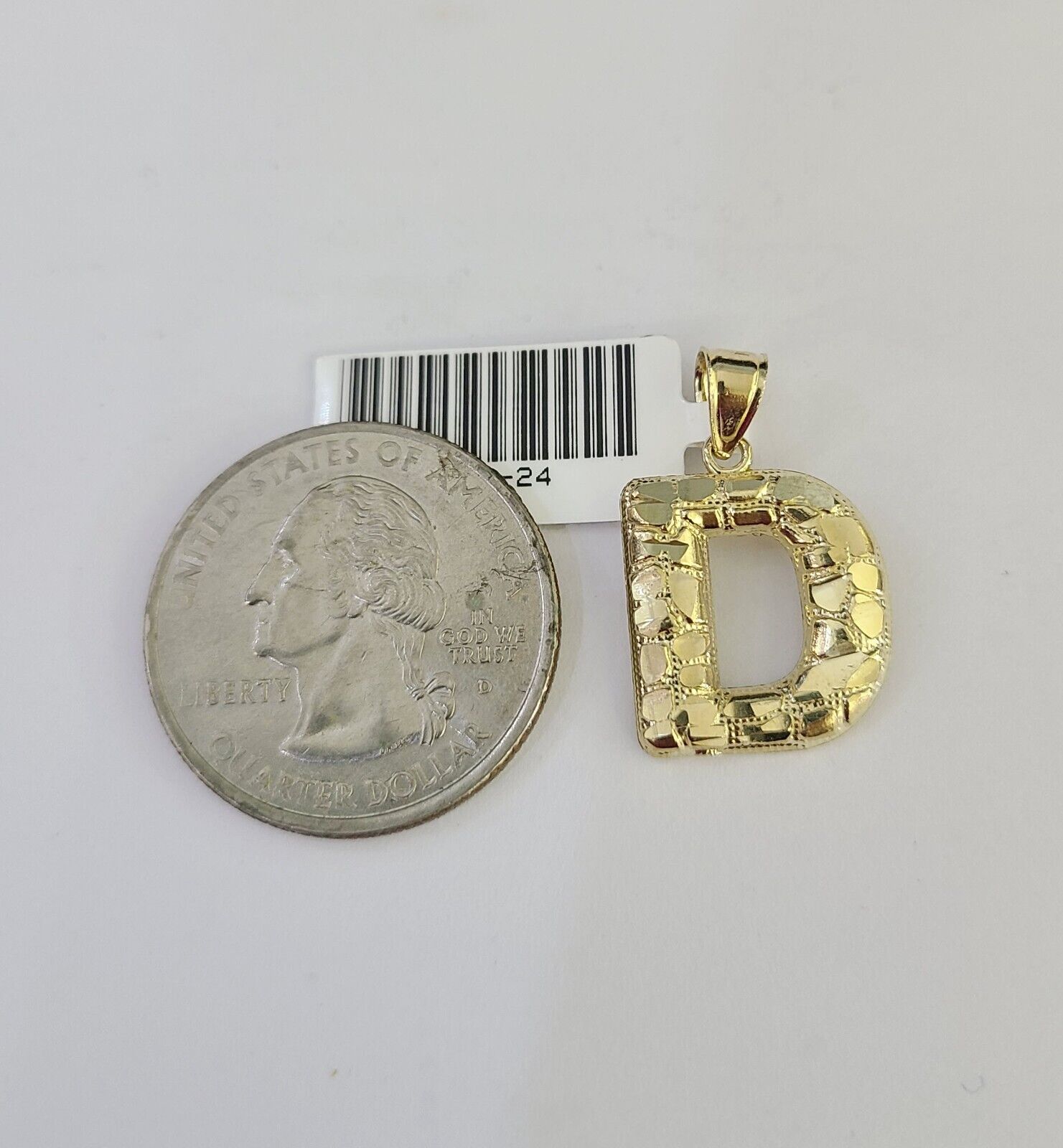 10k Gold Initial D Charm Rope Chain 16"-26" 2.5mm SET Necklace Alphabet Pendant