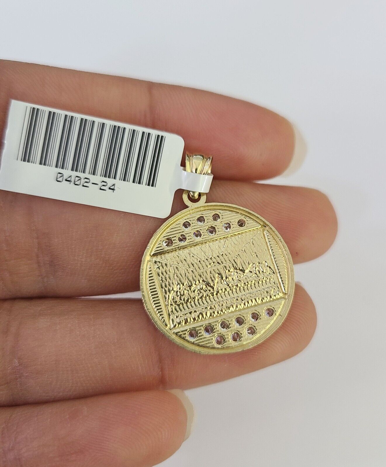 10K Gold Miami Cuban Chain Last Supper Charm 18"-28" 3mm Pendant Necklace SET