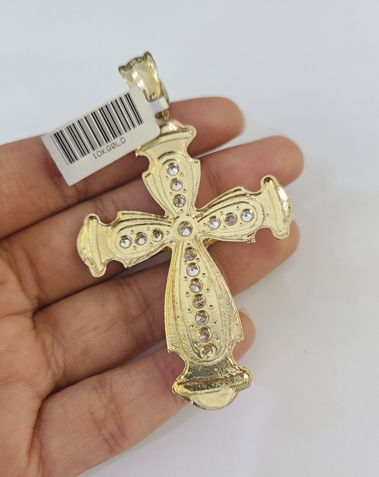 10k Solid Rope Chain Jesus Cross Charm Set 4mm 20"-28" Necklace Gold Yellow