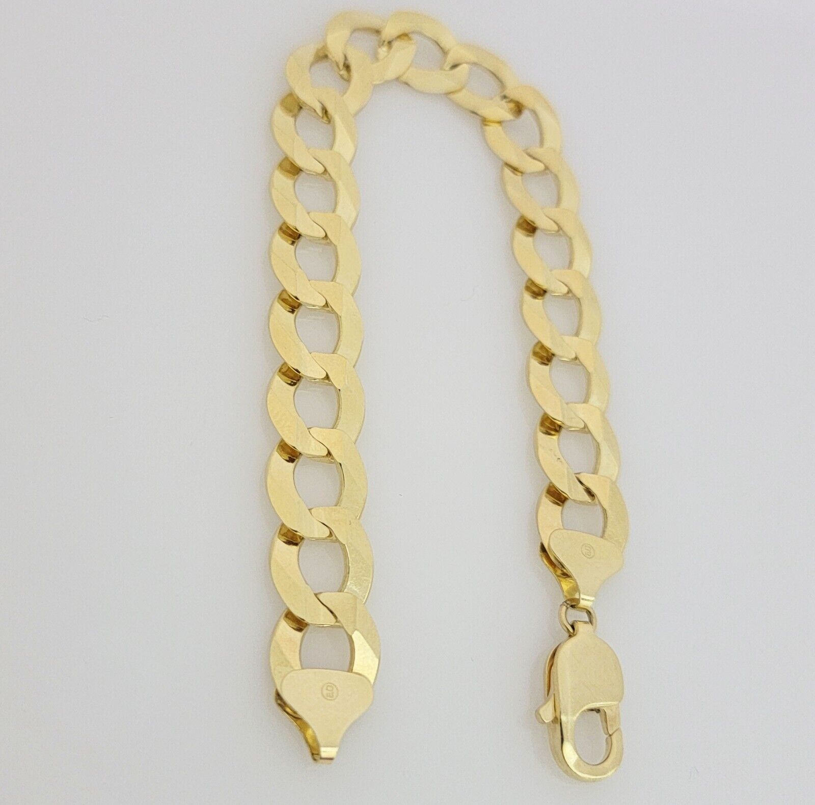14k Yellow Gold Bracelet Cuban Curb Link 9 Inch 12mm Thick SOLID REAL 14kt Men's