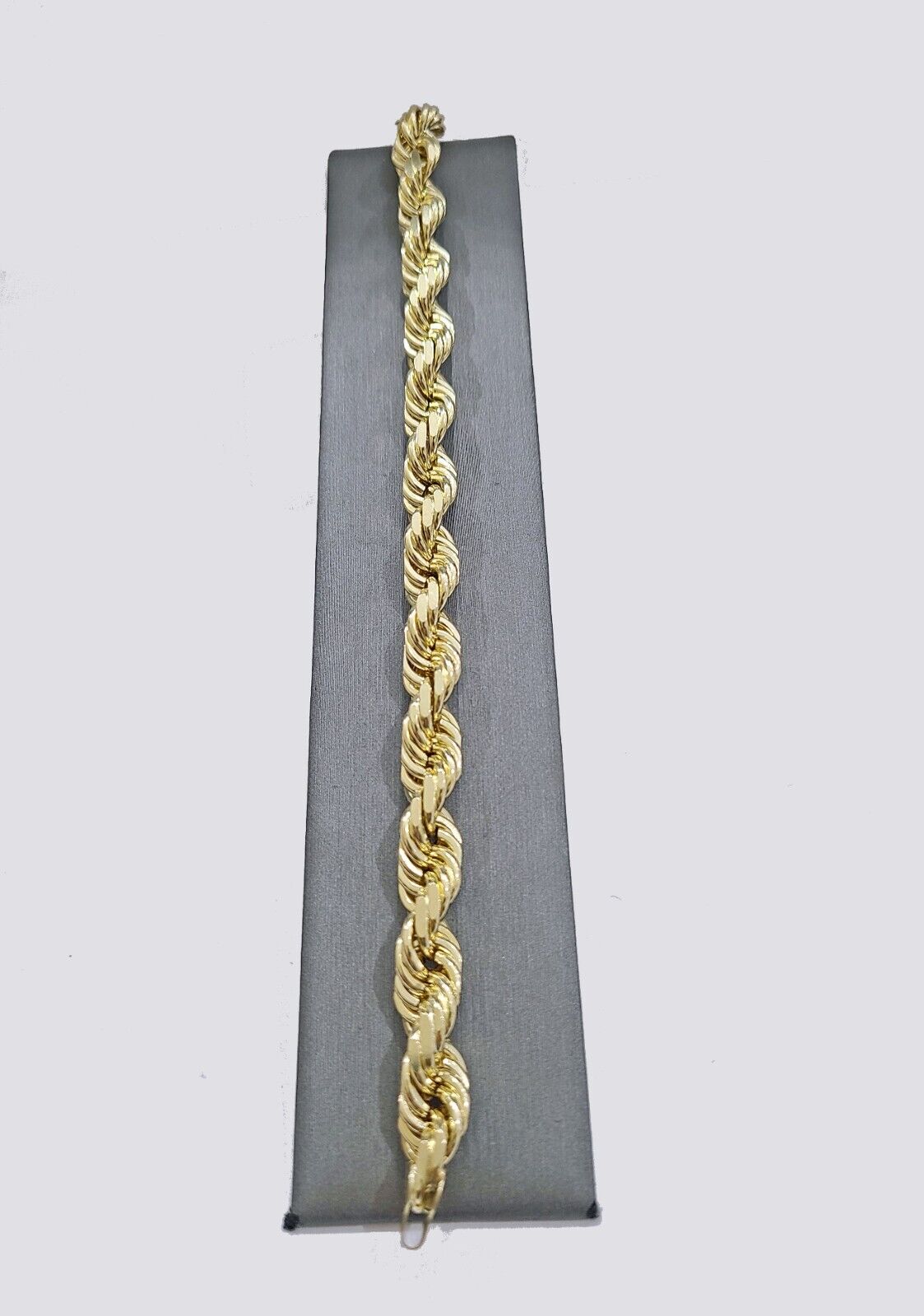 Real 10k Yellow Solid Gold 10mm Rope Bracelet 9'' inch 10kt Unisex