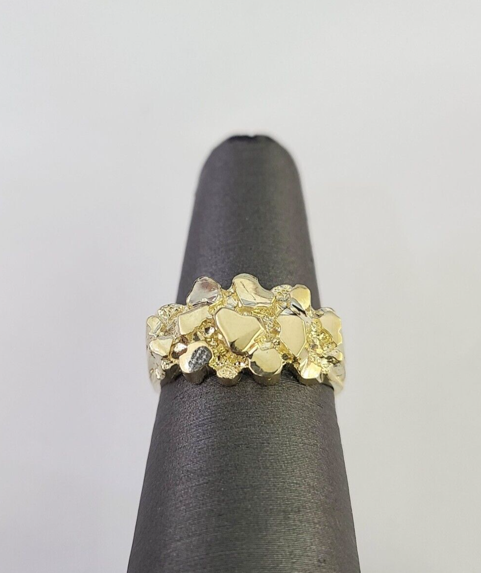 Real 10k Nugget Ring Yellow Gold Casual Ring 10kt Genuine All Sizes