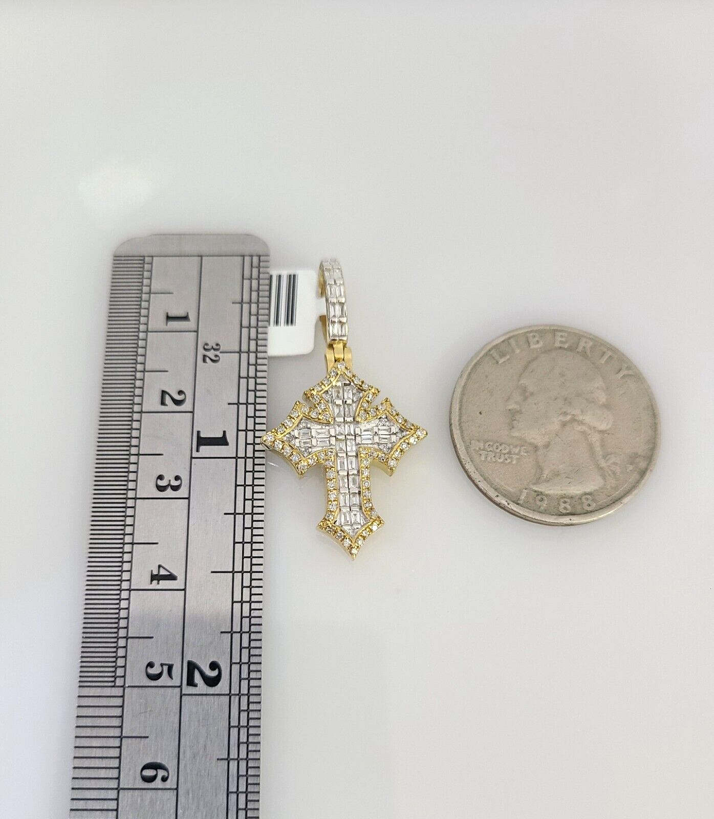 10K Solid Gold Miami Cuban Chain SET Diamond Jesus Cross Charm 18"-26" 2.5mm