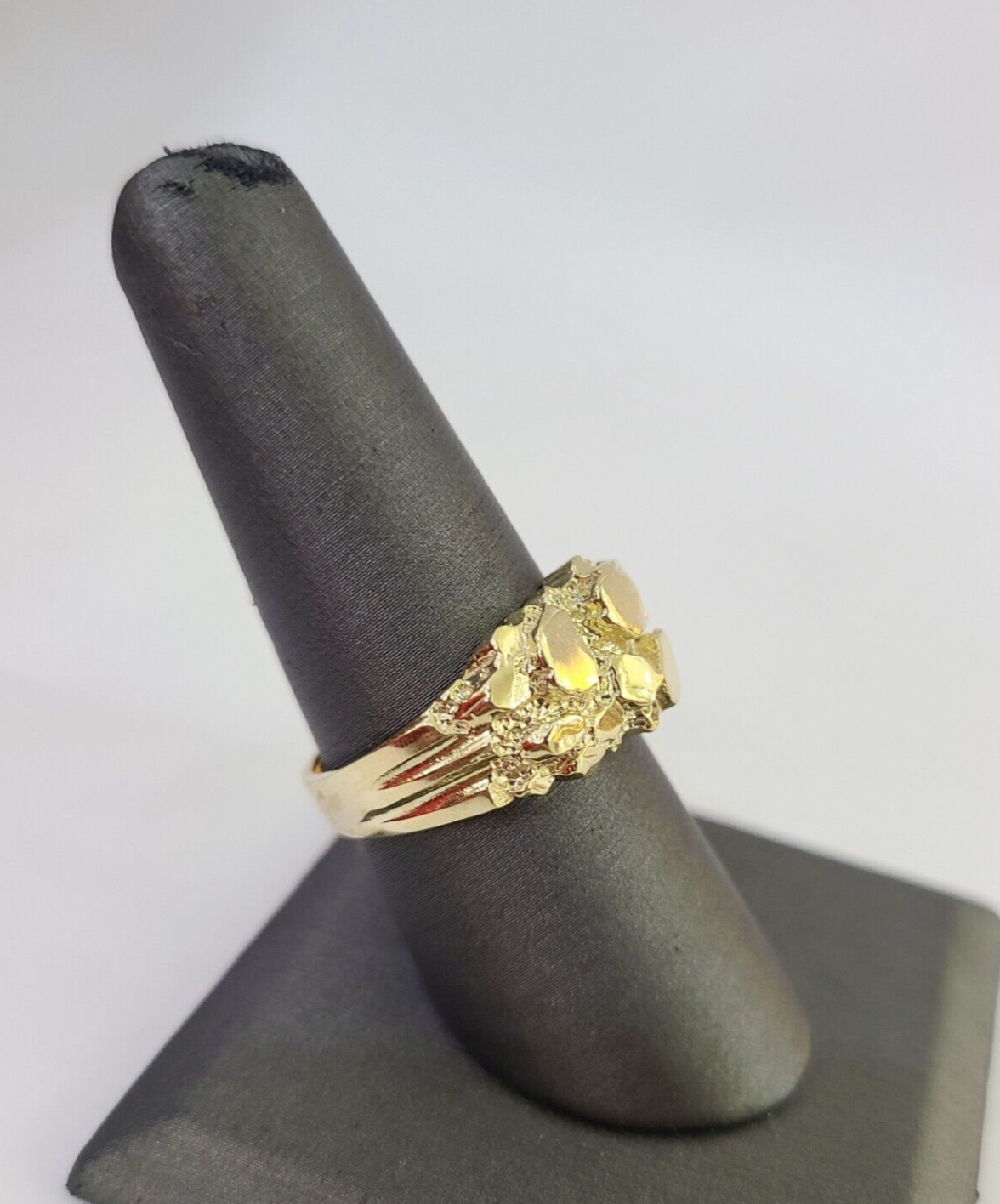 Real 10k Nugget Ring Yellow Gold Casual Ring 10kt Genuine All Sizes