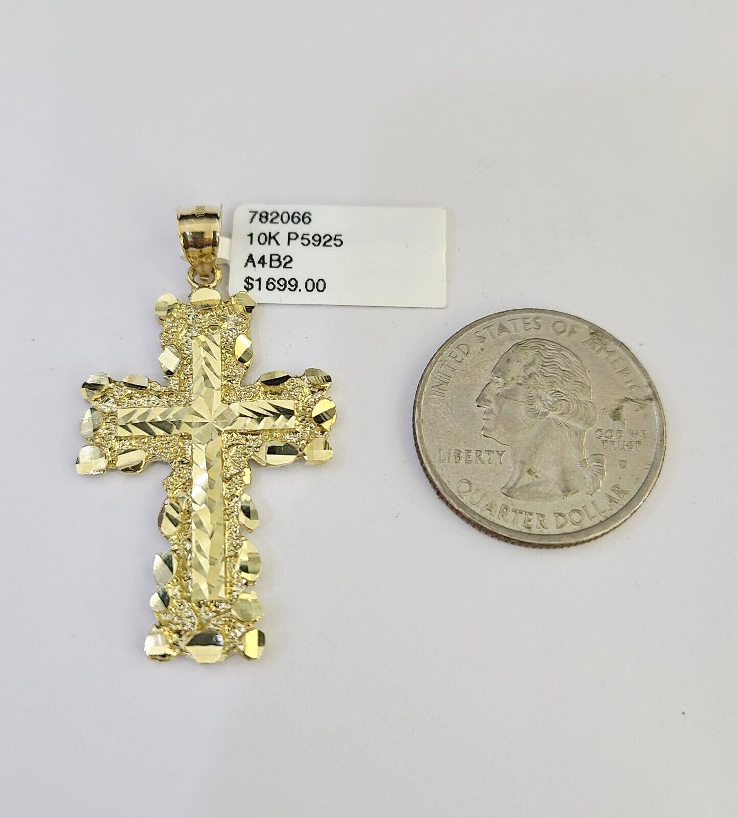 10k Solid Rope Chain 3mm Jesus Cross Necklace Pendant Charm SET 18-26 in