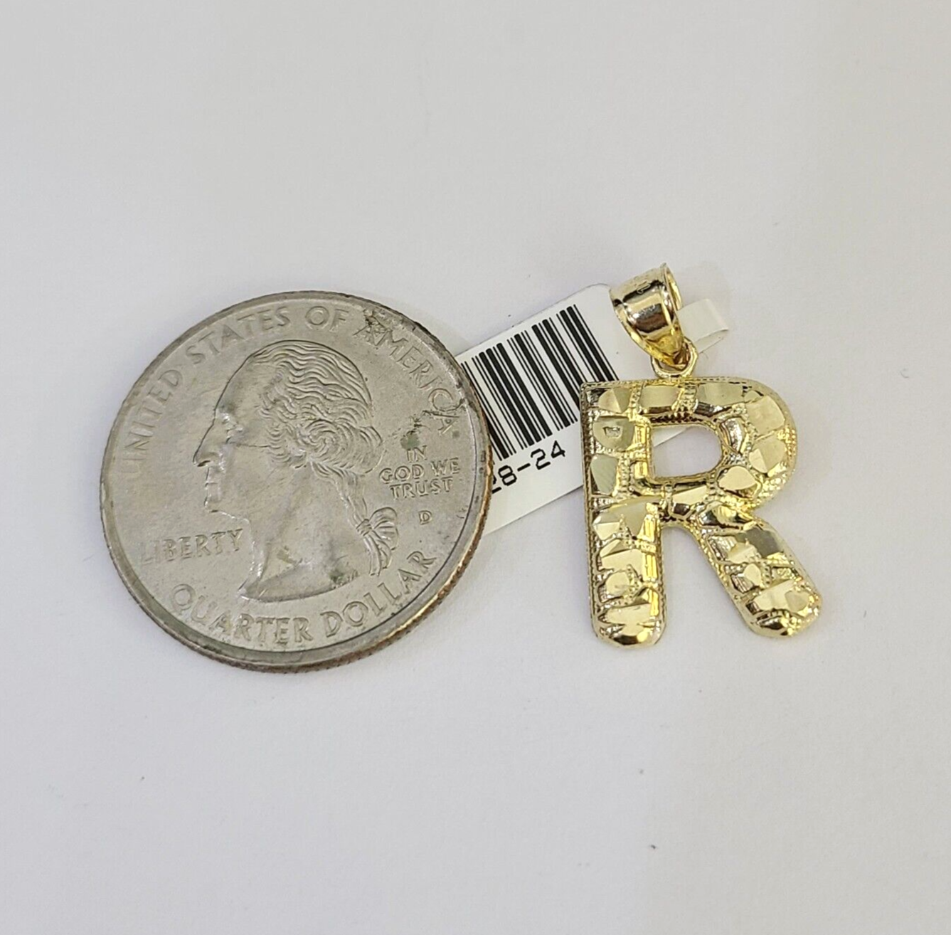 10k Gold Initial R Charm Rope Chain 16"-26" 2.5mm SET Necklace Alphabet Pendant