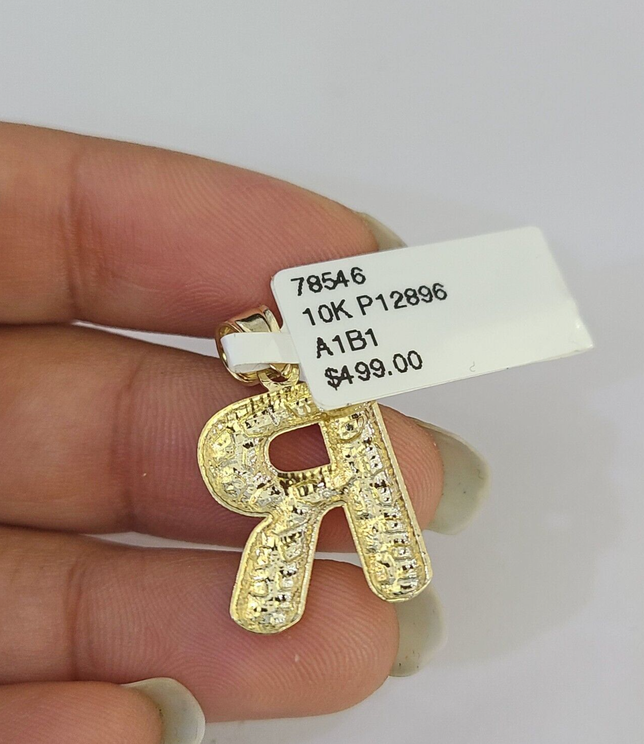 10k Gold Initial R Charm Rope Chain 16"-26" 2.5mm SET Necklace Alphabet Pendant