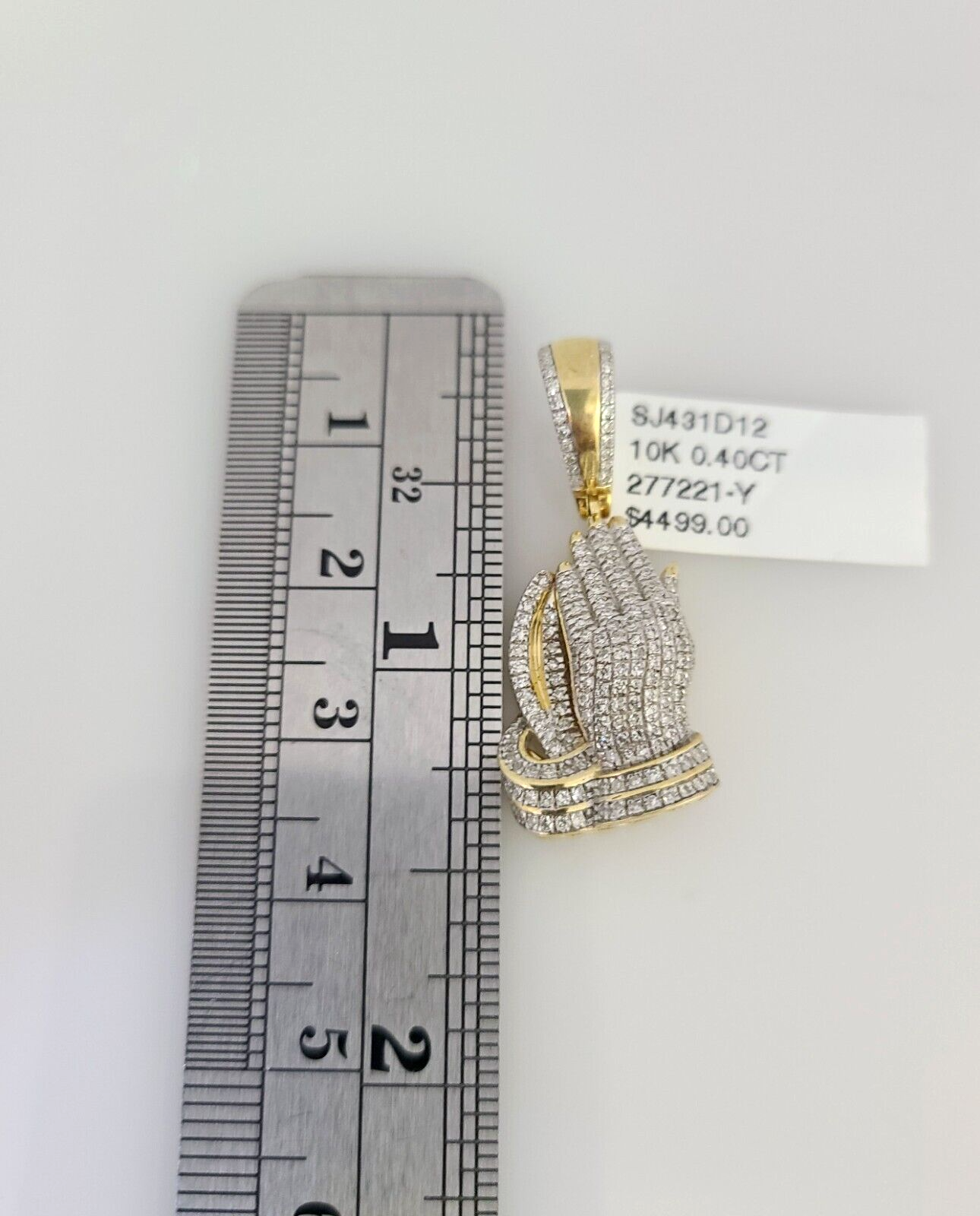 10K Solid Gold Miami Cuban Chain SET Diamond Praying Hands Charm 18"-26" 2.5mm