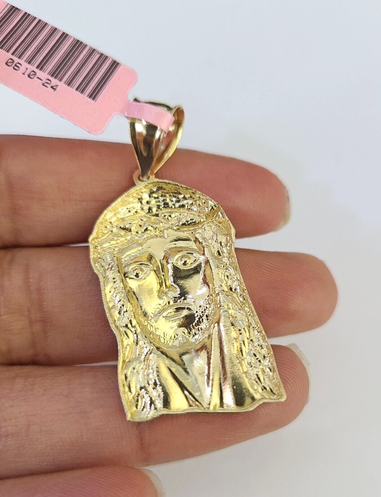 Real 14k Solid Rope Chain Jesus Head Charm Set 3mm 18"-26" Necklace Yellow Gold