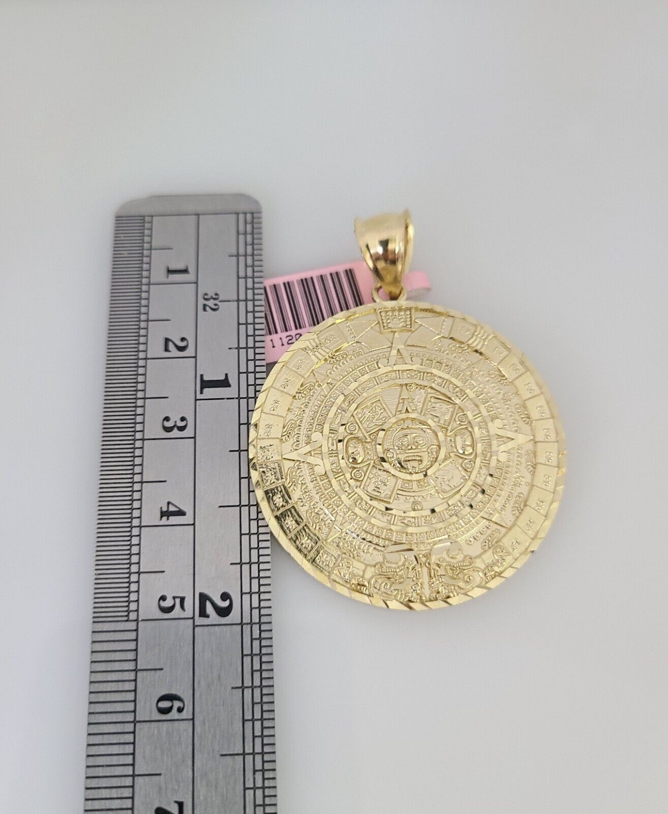 14k Gold Rope Chain Necklace Set 6mm Mayan Calendar Charm Pendant 18"-28" inch