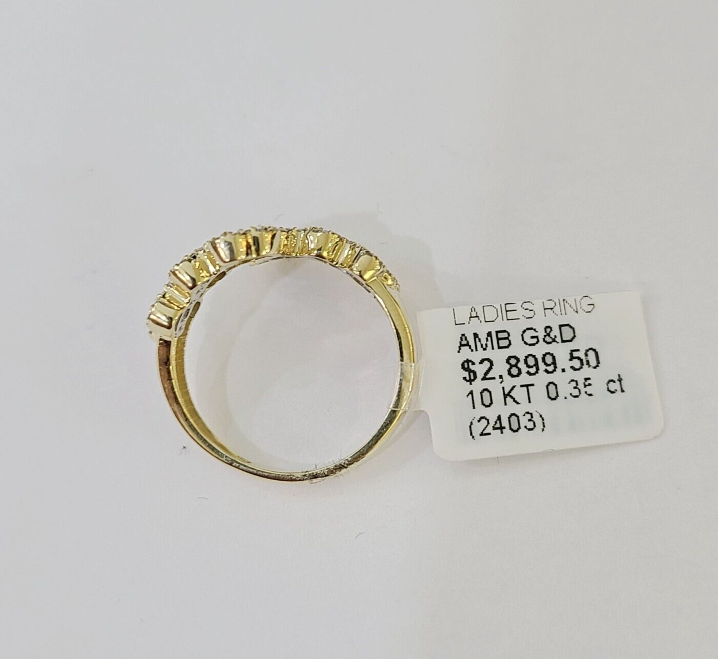 Real 10k Yellow Gold Diamond Ladies Ring Women Casual Engagement Wedding