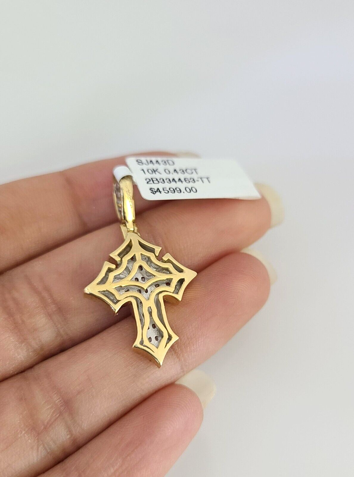 10K Solid Gold Miami Cuban Chain SET Diamond Jesus Cross Charm 18"-26" 2.5mm