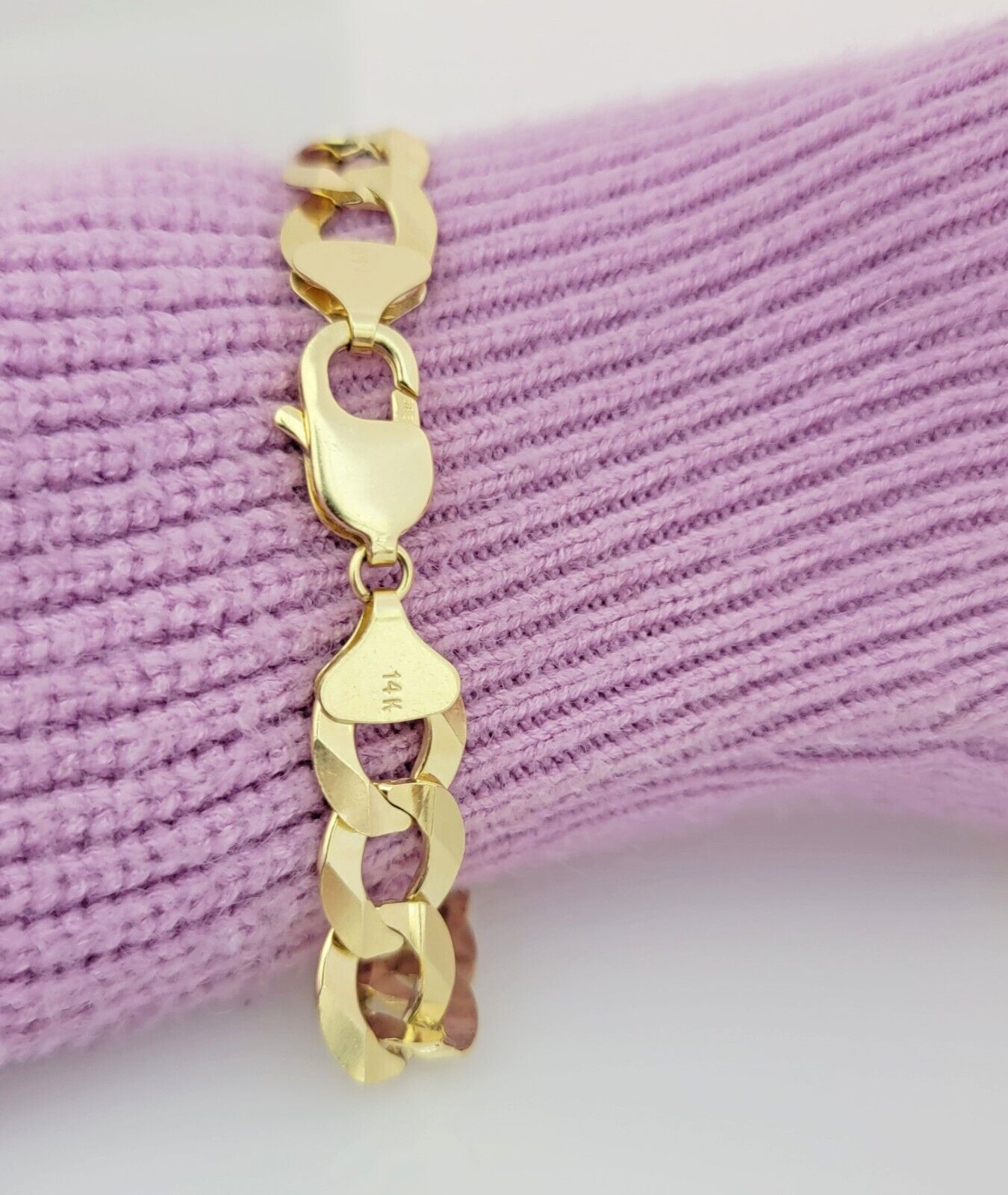 14k Yellow Gold Bracelet Cuban Curb Link 8.5" 12mm Thick SOLID REAL 14kt Men's