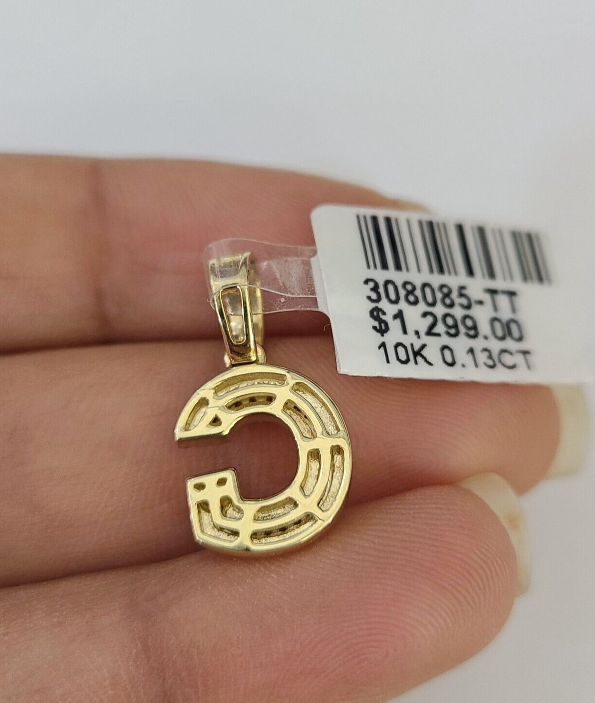 10k Solid Rope Chain 2mm G Initial Diamond Pendant Charm Necklace SET 18-22 in