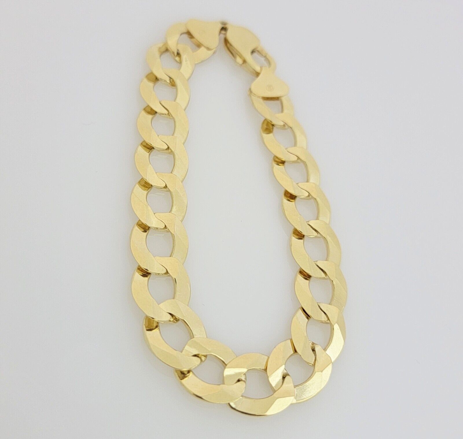 14k Yellow Gold Bracelet Cuban Curb Link 8.5" 12mm Thick SOLID REAL 14kt Men's