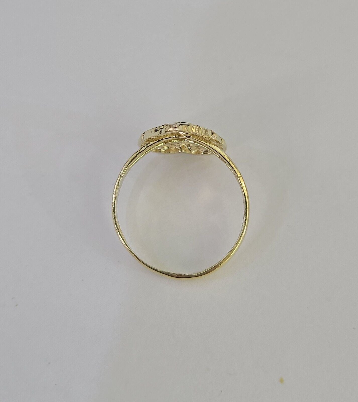 Real 10k Nugget Heart Ring Band Wedding Engagement Women Yellow Gold All Sizes