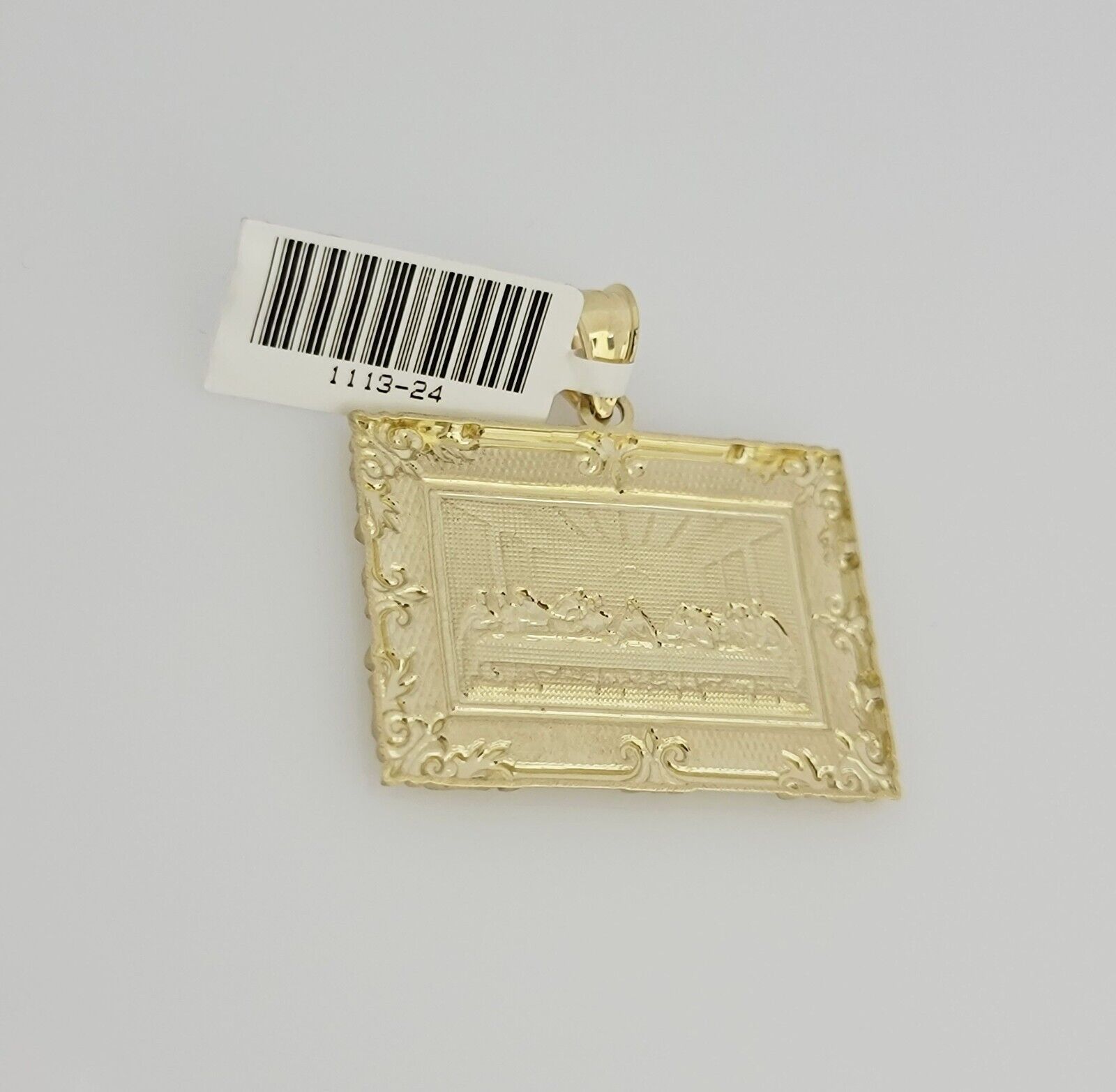 Real 10k Gold Chain Solid Rope Necklace Pendant SET Last supper Charm 4mm 24"