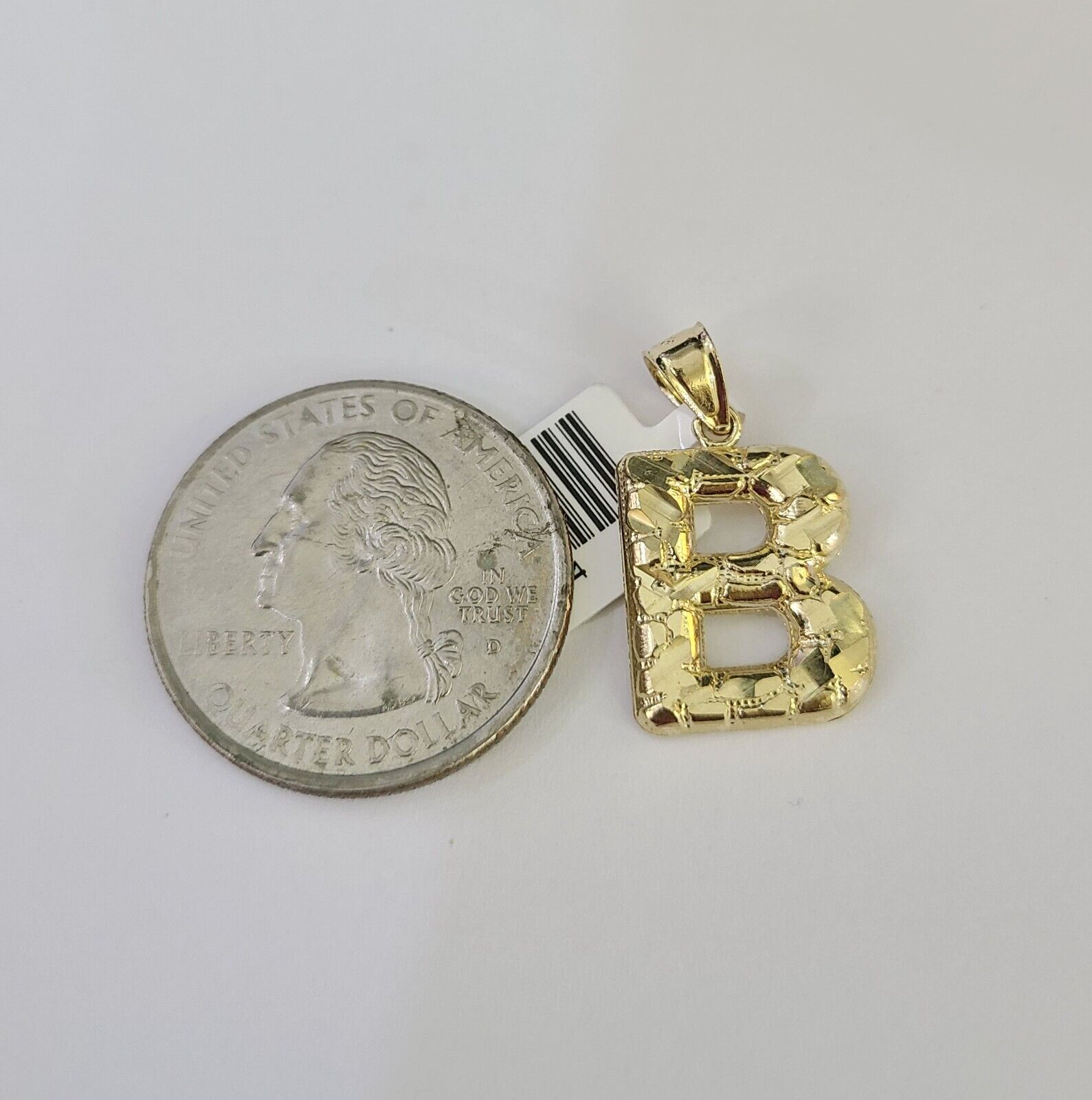 10k Gold Initial B Charm Rope Chain 16"-26" 2.5mm SET Necklace Alphabet Pendant