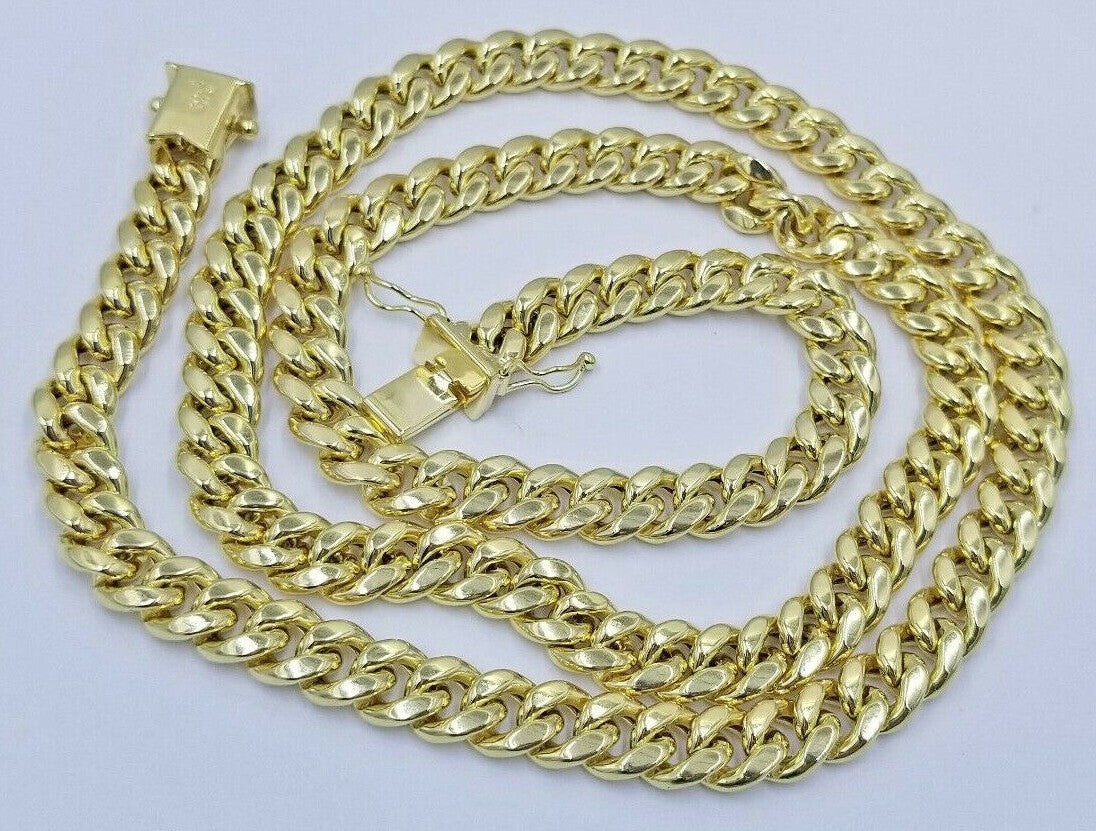 Real 14k Gold Necklace Miami Cuban Link chain 6mm 18" - 28 Inch Strong, 14kt Men