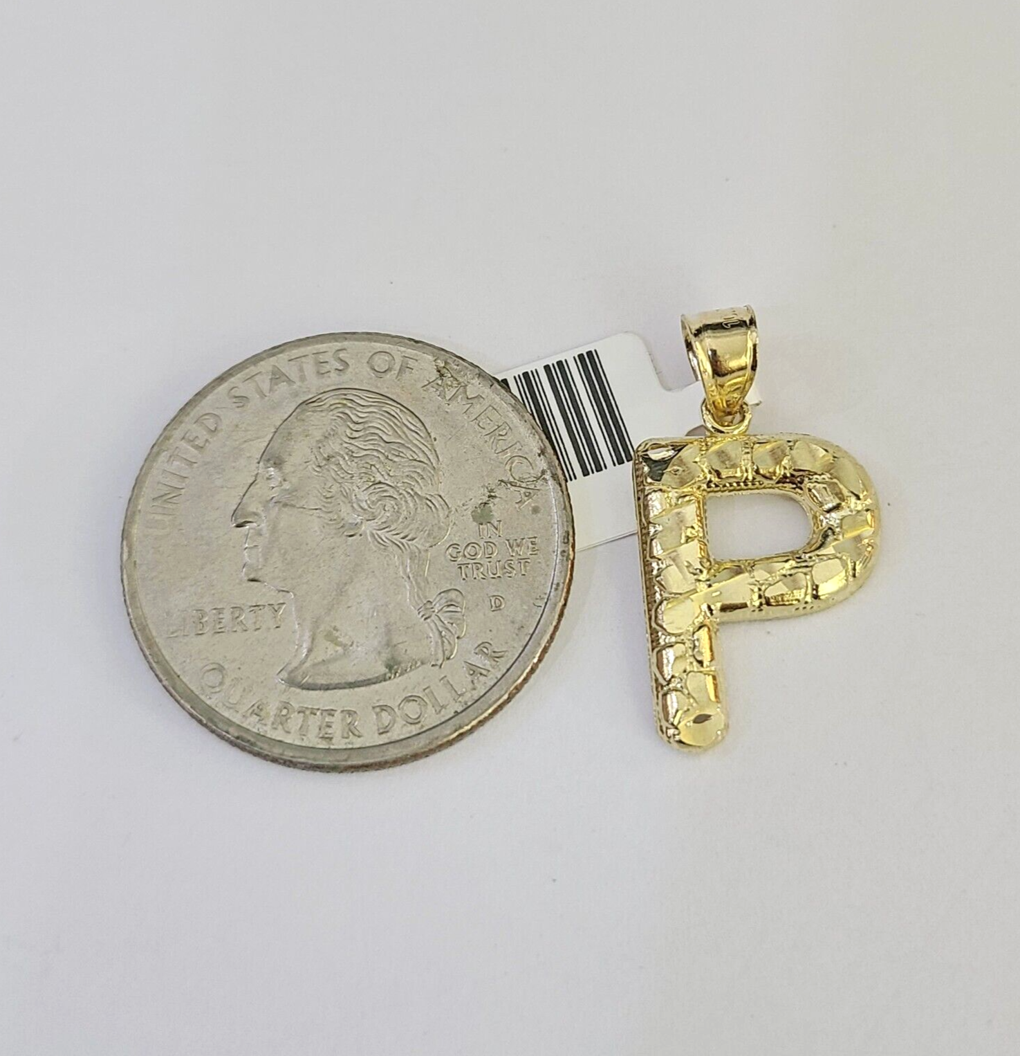 10k Gold Initial P Charm Rope Chain 16"-26" 2.5mm SET Necklace Alphabet Pendant