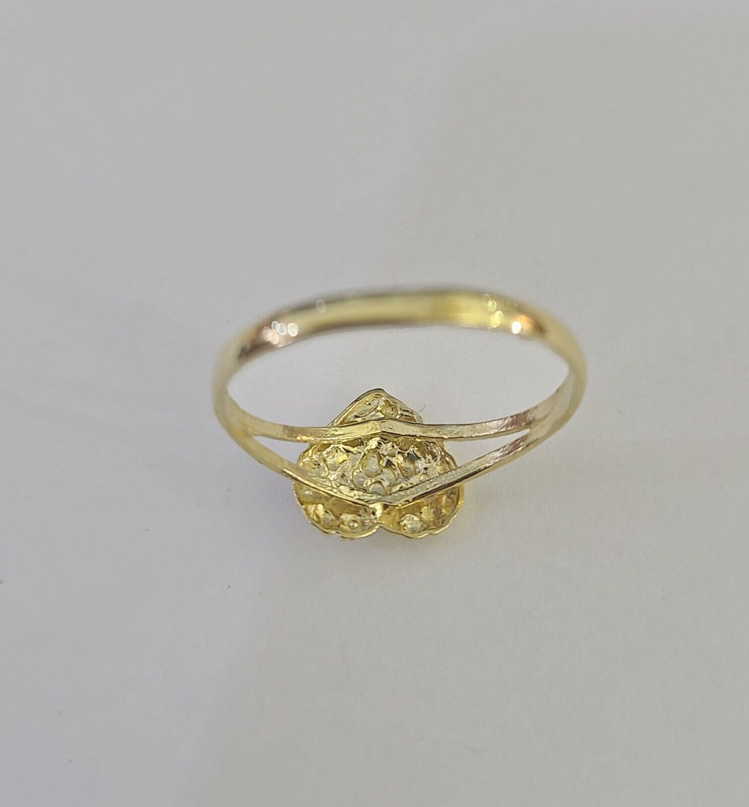 Real 10k Nugget Heart Ring Band Wedding Engagement Women Yellow Gold All Sizes