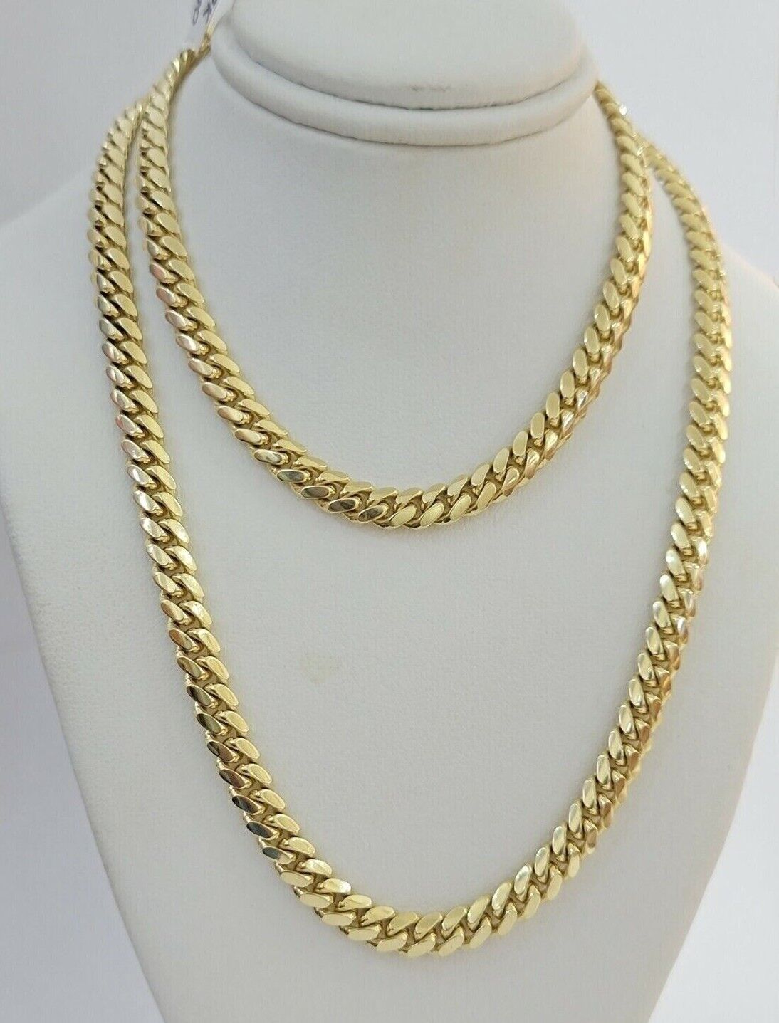 6mm Miami Cuban Link Chain Necklace 26 Inch SOLID 14k Yellow Gold REAL 14kt - GoldenlinQ