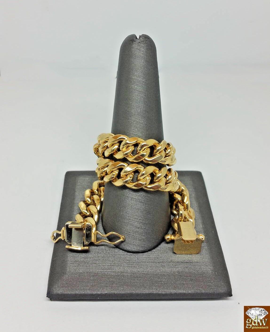 8mm 10k Gold Miami Cuban link Bracelet 7.5" 8" 8.5" 9" REAL 10kt Yellow Gold - GoldenlinQ