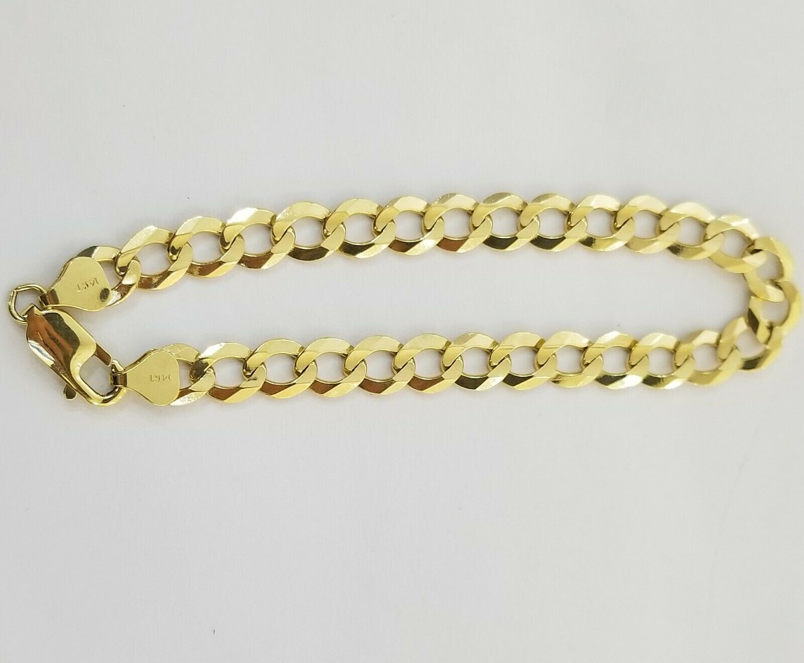 9MM Solid 14k Yellow Gold Cuban Link Bracelet 8" 9" REAL Mens Lobster, Necklace - GoldenLinQ