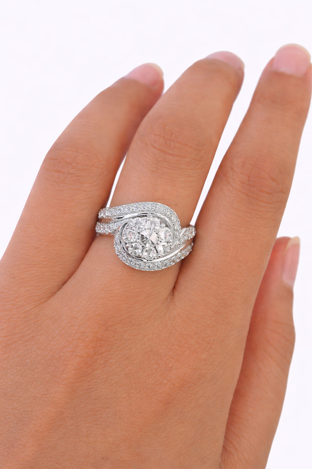 REAL 14k White Gold Diamond Ring Ladies Wedding Engagement Genuine