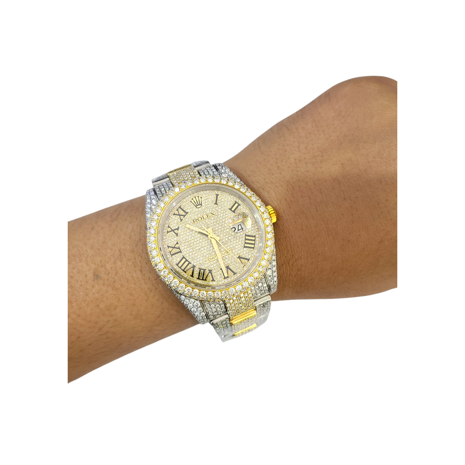 Rolex Men's Diamonds Watch With 12 CT Natural Diamonds