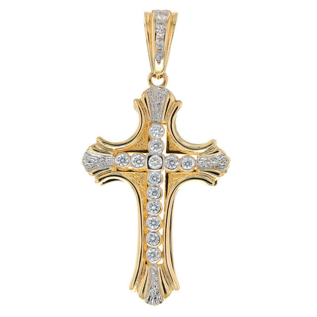 Two Tone Gold Medium Jesus on Cross Celtic Crucifix Religious Charm Pendant (SKU# P8026) (Copy)