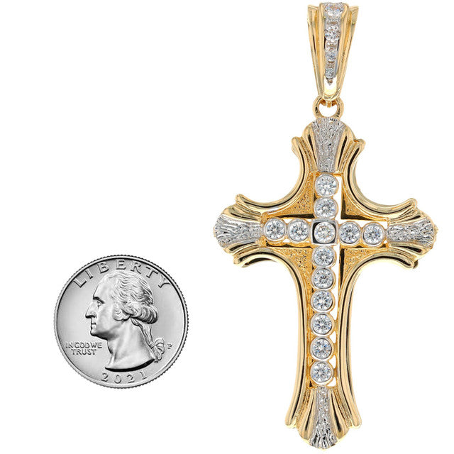 Two Tone Gold Medium Jesus on Cross Celtic Crucifix Religious Charm Pendant (SKU# P8026) (Copy)
