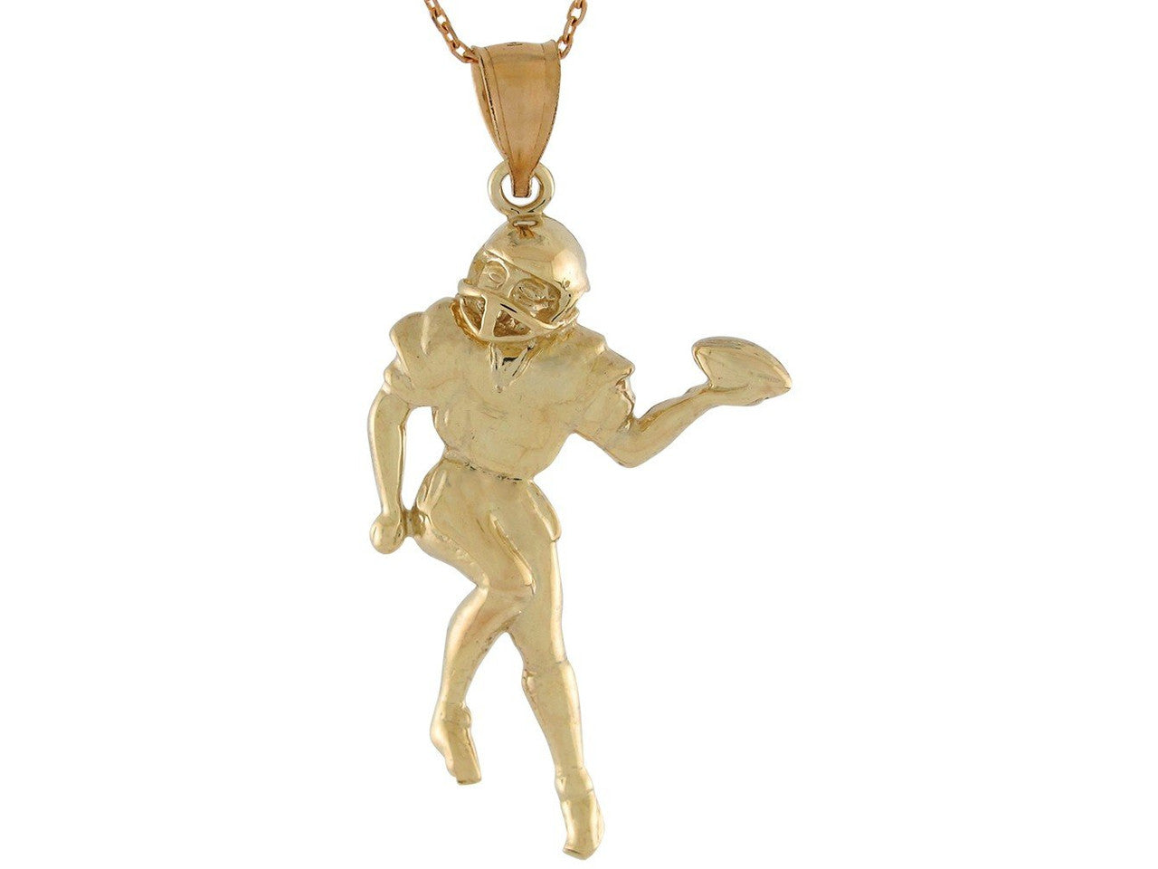 2.33cm Long Sporty Hockey Player Sport Charm Pendant 10k (P4914)