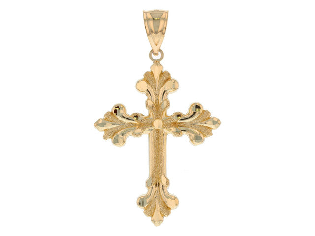 Eye-Catching Filigree Design and Diamond Cut Budded Cross Pendant (SKU# P11651)