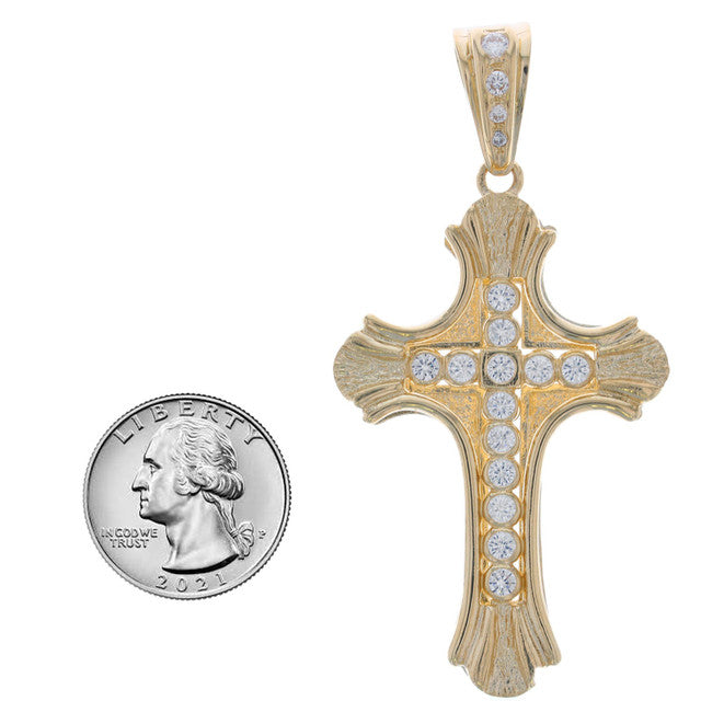 Two Tone Gold Medium Jesus on Cross Celtic Crucifix Religious Charm Pendant (SKU# P8026) (Copy)