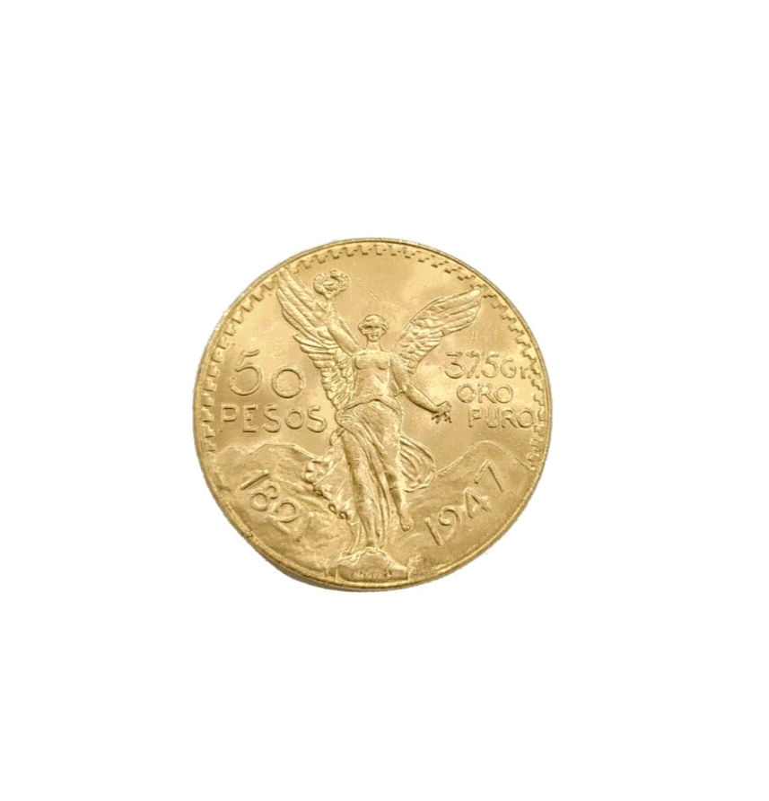 Centenario Coin 22k Solid Yellow Gold 50 Pesos 1947 Mexico/Mexican Coin Oro Puro - GoldenlinQ