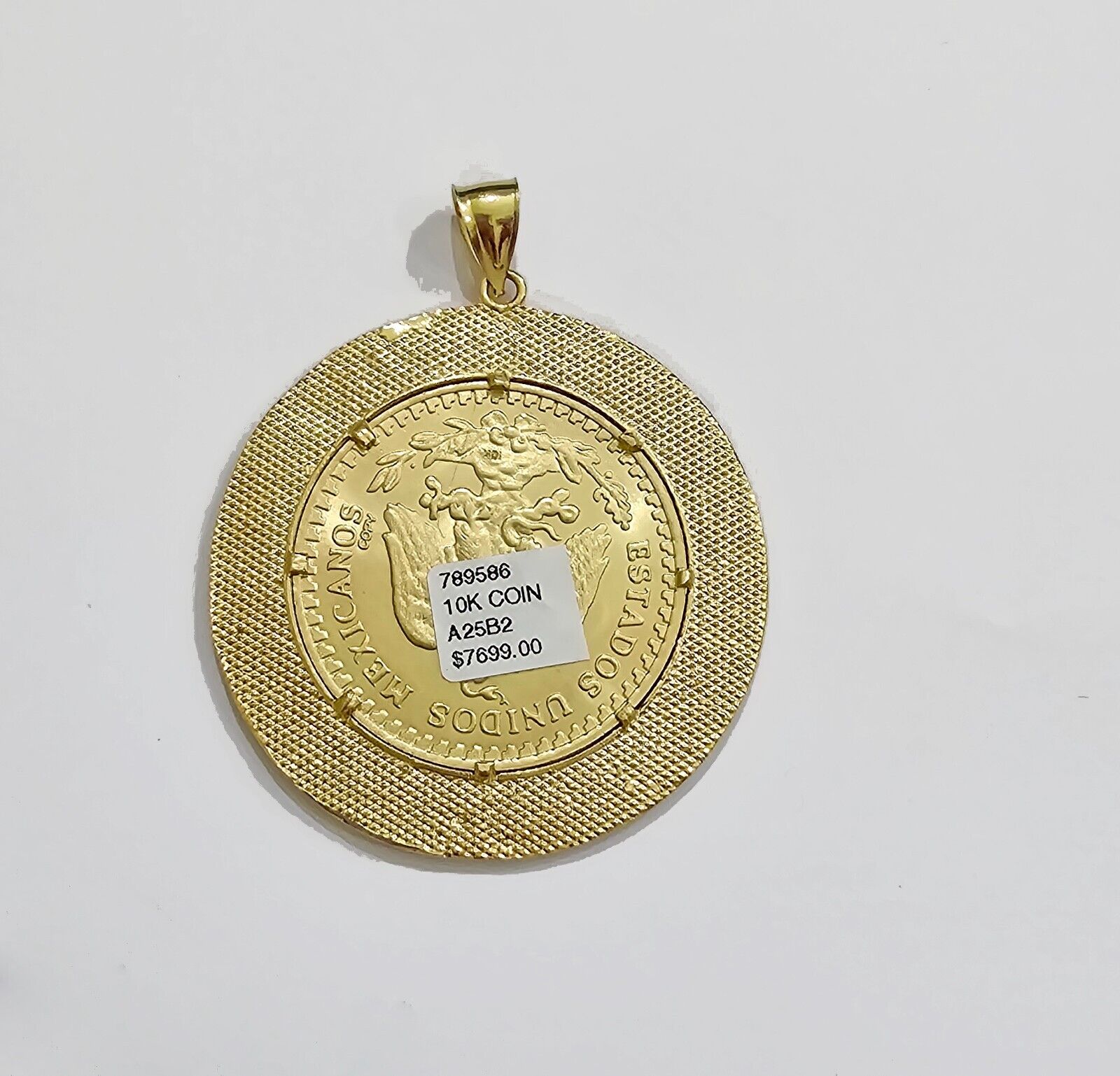 Centenario Coin Charm Solid 10k Yellow Gold 50 Pesos 1947 Centenaro With Bezel - GoldenlinQ
