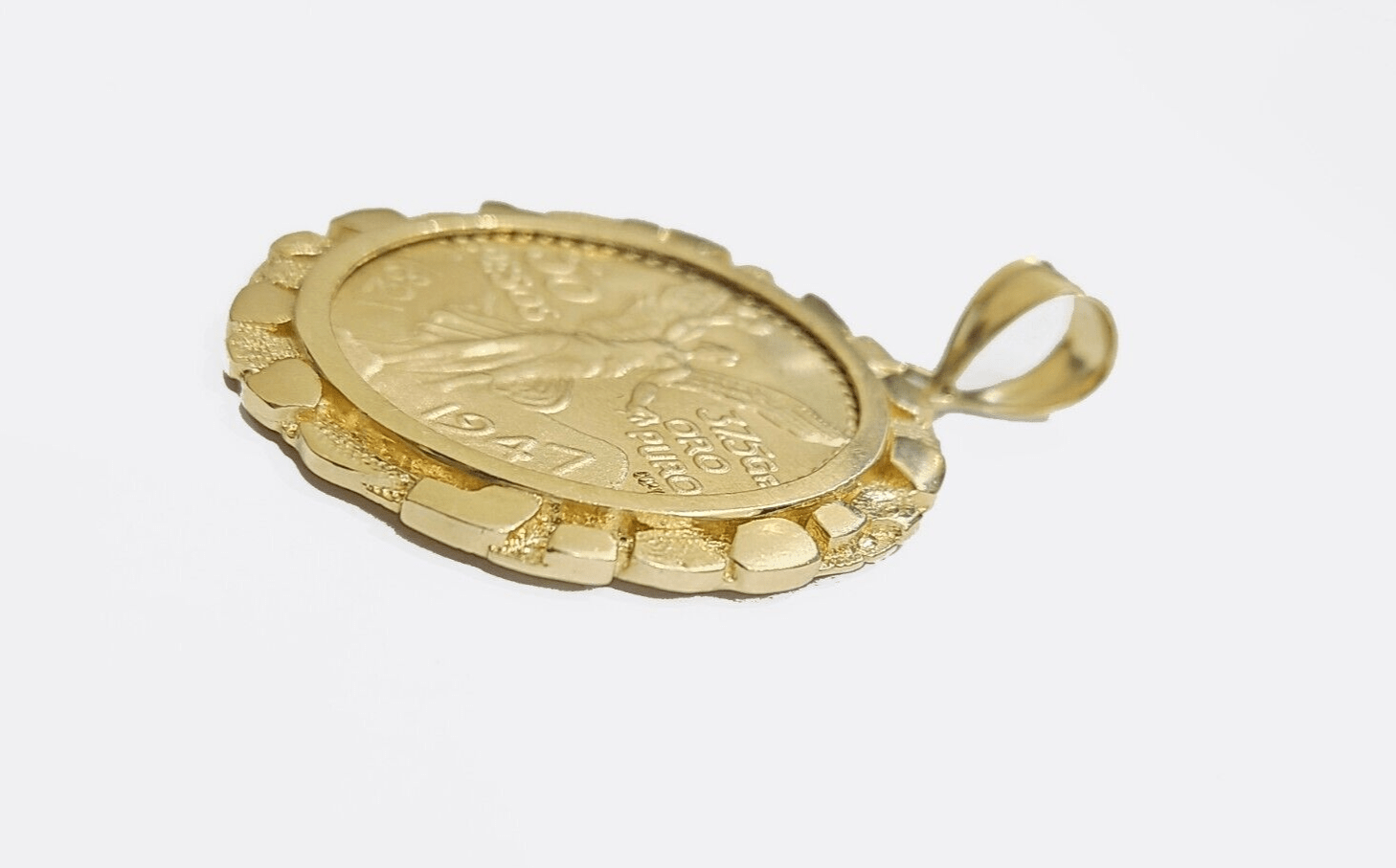 Centenario Coin Copy in Solid Yellow 14k Gold 50 Pesos 1947 Mexico/Mexican Coin - GoldenlinQ