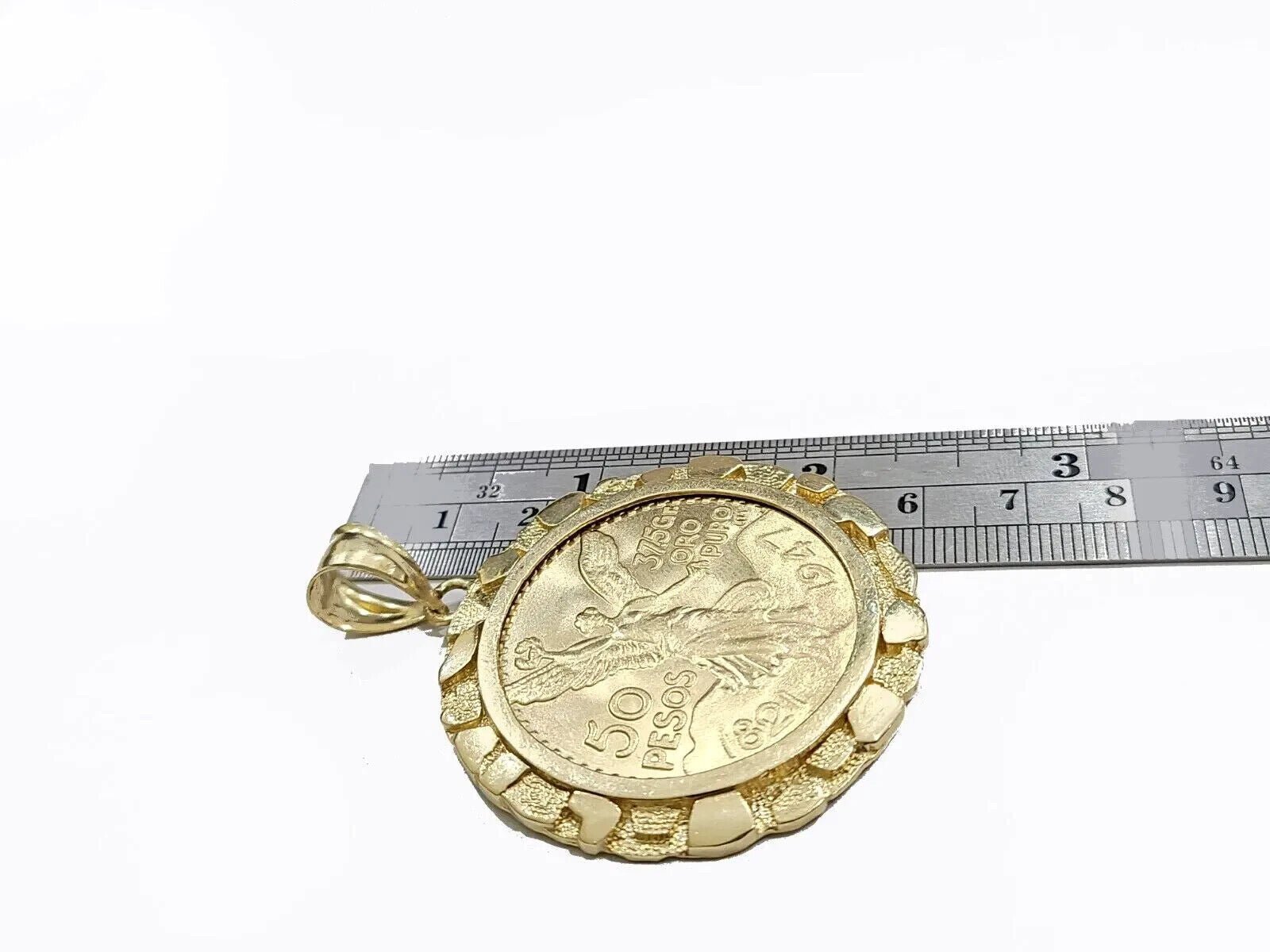Centenario Coin Solid 14k Yellow Gold 50 Pesos 1947 Mexican Coin With bazel REAL - GoldenlinQ