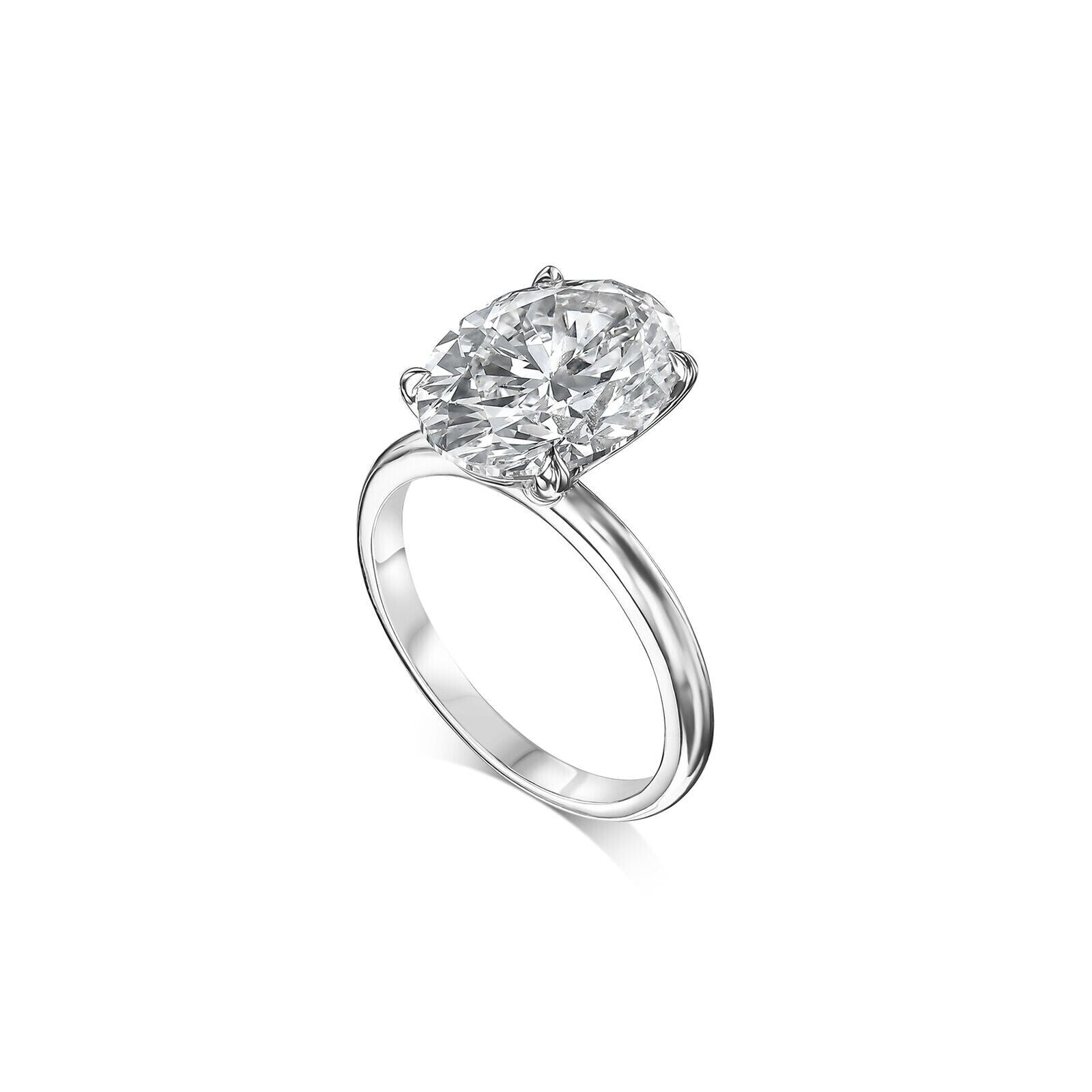 IGI Certified Diamond Engagement Ring VS2 H Oval 3 Ctw Lab - created Sparkling - GoldenLinQ